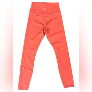 Zyia Active Coral Moon Brilliant Hi Rise Crop Leggings Back Logo Women’s Size 4